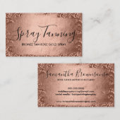Bronze Roos Gold Swirl Spray Tan Visitekaartje (Voorkant / Achterkant)