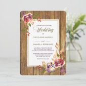 Bronze Roos Warm Wood Weddenschap Kaart (Staand voorkant)