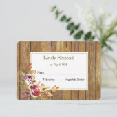 Bronze Roos Warm Wood Weddenschap RSVP Kaartje (Staand voorkant)