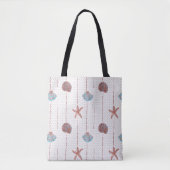 Bronze Roze en Blue Waterverf Seashells Tote Bag (Voorkant)