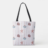 Bronze Roze en Blue Waterverf Seashells Tote Bag (Achterkant)