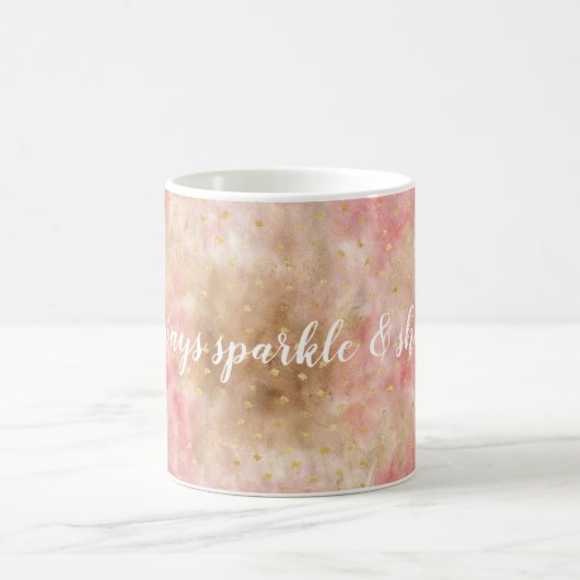 Bronze Roze Goud Waterverf Confetti Koffiemok (Center)