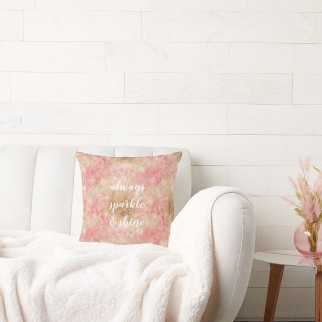Bronze Roze Goud Waterverf Confetti Kussen (Bank)