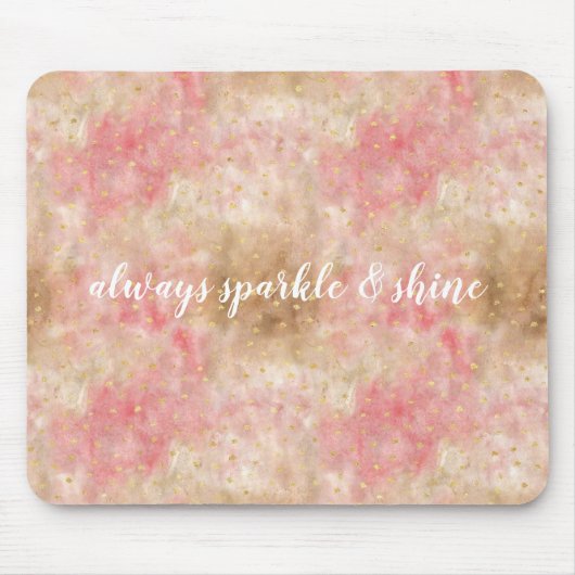 Bronze Roze Goud Waterverf Confetti Muismat (Voorkant)