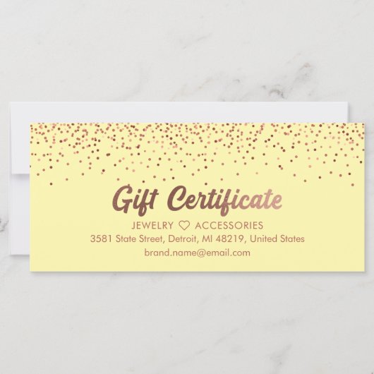 Bronze Salon Store Business Gift Certificate (Voorkant)