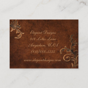 Bronze Scroll Leaf Elegant Visitekaartje