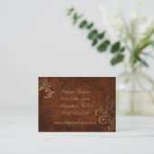 Bronze Scroll Leaf Elegant Visitekaartje (Staand voorkant)