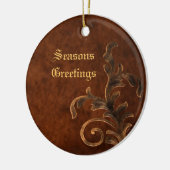 Bronze Scroll Leaf Holiday kerstversiering Keramisch Ornament (Links)