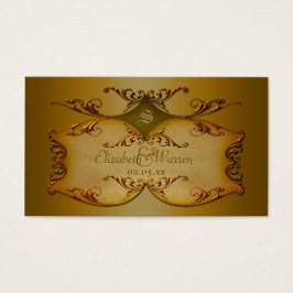 Bronze Scrolls Wedding Favor Label Visitekaartjes