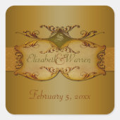 Bronze Scrolls Wedding Sticker (Voorkant)