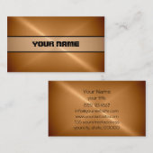 Bronze Shiny Stainless Steel Metal 4 Visitekaartje (Voorkant / Achterkant)