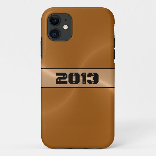 Bronze Shiny Stainless Steel Metal Case-Mate iPhone Case (Achterkant)