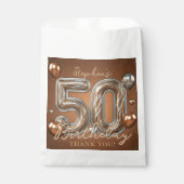 Bronze Silver Metallic 50th Birthday Thank You Bedankzakje (Voorkant)
