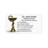 Bronze Snake Bowl Hygieia White Caduceus Medical Etiket (Voorkant)