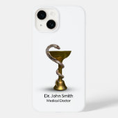 Bronze Snake Bowl Hygieia White Medical Caduceus Case-Mate iPhone Case (Achterkant)