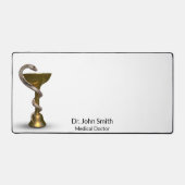 Bronze Snake Medical Bowl Hygieia White Caduceus Bureaumat (Voorkant)