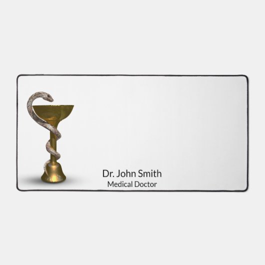 Bronze Snake Medical Bowl Hygieia White Caduceus Bureaumat (Voorkant)