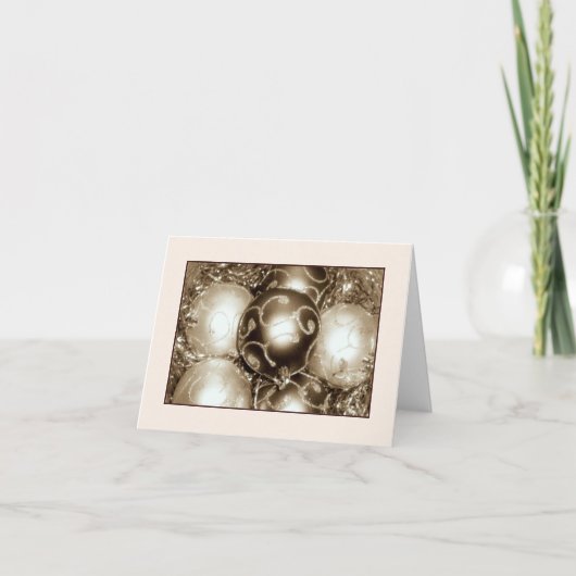 'Bronze Sparkle' Kerstkaart - Blanco Feestdagen Kaart (Voorkant)
