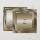 BRONZE SPARKLE LAYERED ELEGANT WEDING KAART (Voorkant / Achterkant)