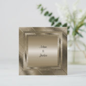 BRONZE SPARKLE LAYERED ELEGANT WEDING KAART (Staand voorkant)