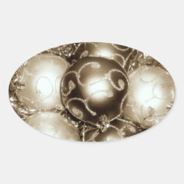 "Bronze Sparkle"-Stickers Ovale Sticker