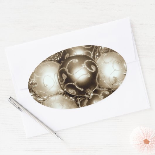 "Bronze Sparkle"-Stickers Ovale Sticker (Envelop)