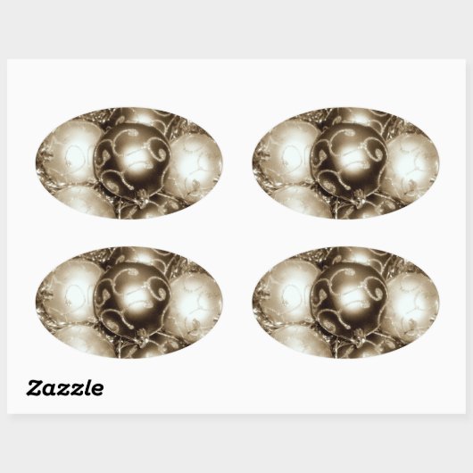 "Bronze Sparkle"-Stickers Ovale Sticker (Vel)