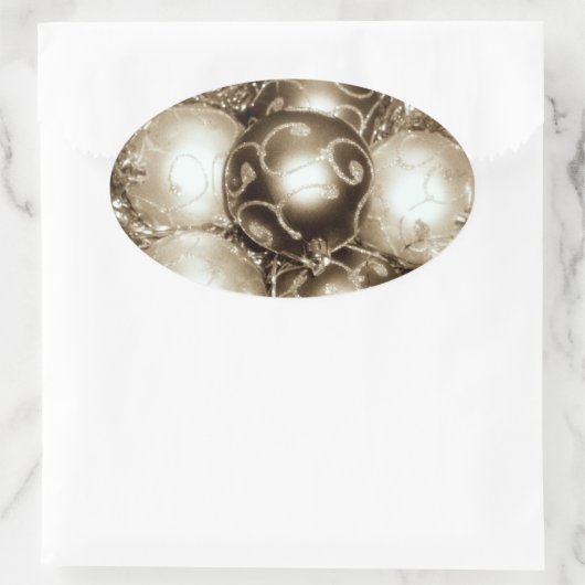 "Bronze Sparkle"-Stickers Ovale Sticker (Tas)