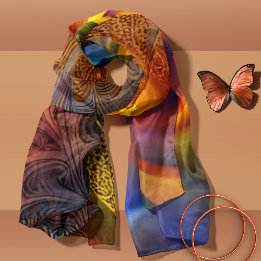 Bronze spiralen met blauw Abstract Sjaal