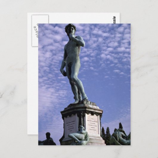 Bronze standbeeld, David van Michelangelo, Florenc Briefkaart (Voorkant / Achterkant)