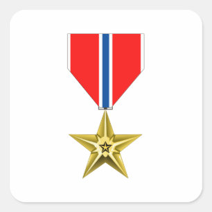 BRONZE STAR MEDAL VIERKANTE STICKER