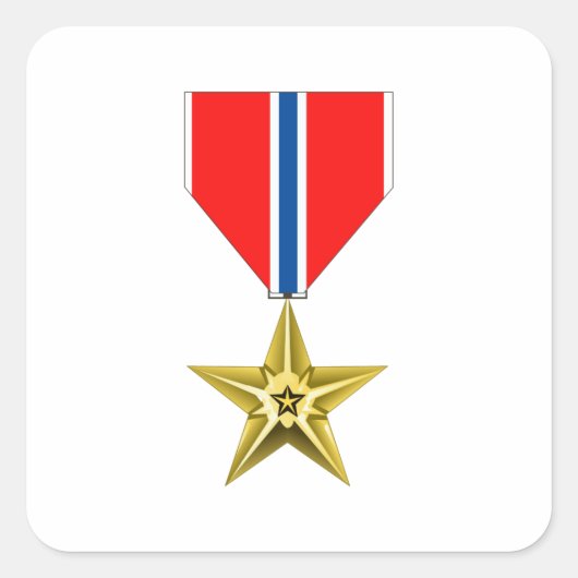 BRONZE STAR MEDAL VIERKANTE STICKER (Voorkant)