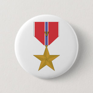 Bronze Star met V Ronde Button 5,7 Cm