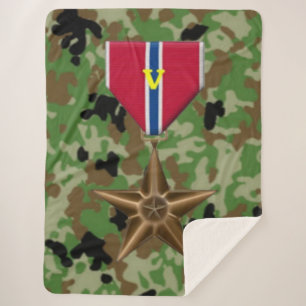 BRONZE STAR met V voor VALOR Sherpa Deken