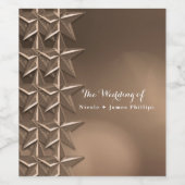 Bronze Stars & Elegant Bokeh Lights Wijnlabels Wijn Etiket (Enkel label)
