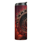 Bronze Steampunk Mandelbrot Fractal Thermosbeker (Gedraaid links)