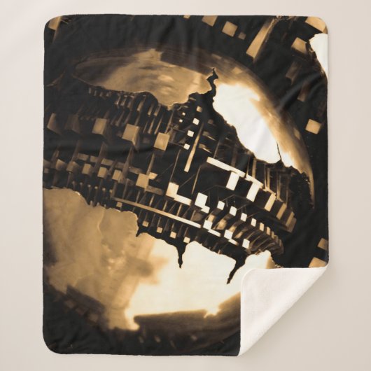 Bronze Steampunk Sculpture Sherpa Deken (Voorkant)