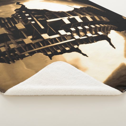 Bronze Steampunk Sculpture Sherpa Deken (3/4)