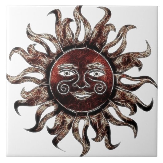 Bronze Sun Fractal Tegeltje (Voorkant)