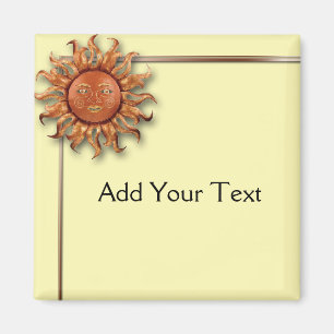 Bronze Sun op Cream Background Magneet