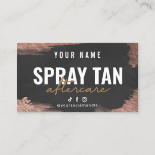 Bronze Tanning Instruction Spray Aftercare Card Visitekaartje