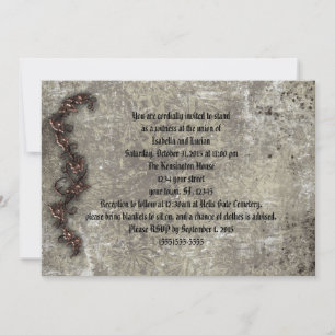 Bronze Thorn Rozen Gothic Steampunk Wedding Kaart