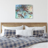 Bronze Tipped Dragonflies op een magische hemel Canvas Afdruk (Insitu (Slaapkamer))