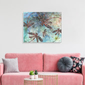 Bronze Tipped Dragonflies op een magische hemel Canvas Afdruk (Insitu (Woonkamer))