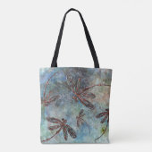 Bronze Tipped Dragonflies op een magische hemel Tote Bag (Achterkant)