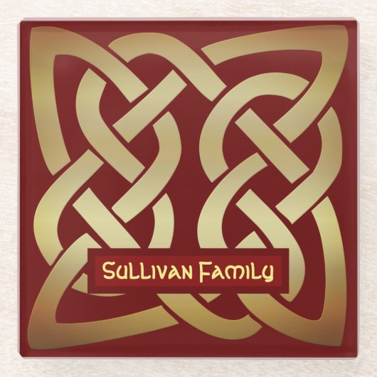 Bronze Tone Celtic Knot Glazen Onderzetter (Voorkant)