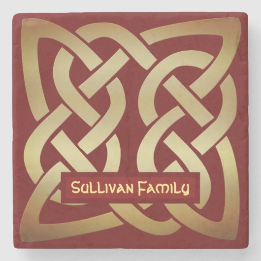 Bronze Tone Celtic Knot Stenen Onderzetter (Voorkant)