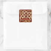 Bronze Tone Celtic Knot Vierkante Sticker (Tas)