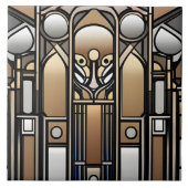 Bronze tone en Silver Tone Art Nouveau Tegeltje (Voorkant)