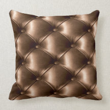 Bronze Tufed Leather Print Pillow